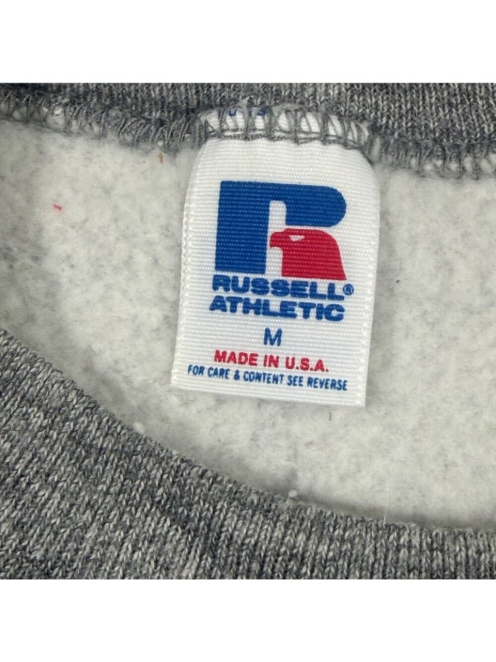 Vintage Russell Athletic Sweatshirt Mens M Gray Made USA Crewneck Pullover - Picture 6 of 11